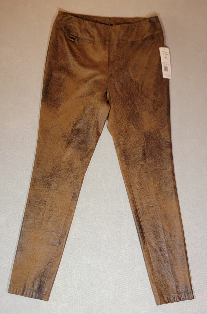 Lisette L Montreal NWT Faux Leather Pants Toffee Brown 10